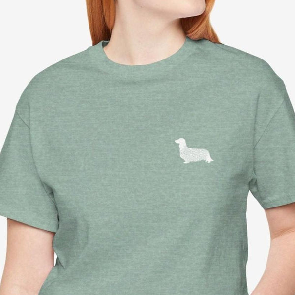 Longhaired Dachshund Mandala Tee - Dachshund Shirt for Women